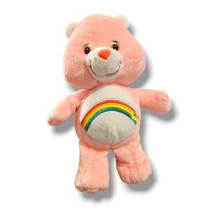 Care Bears Cheer Bear Rainbow 8" Plush Stuffed Animal 2002 Toy Rainbow Pink